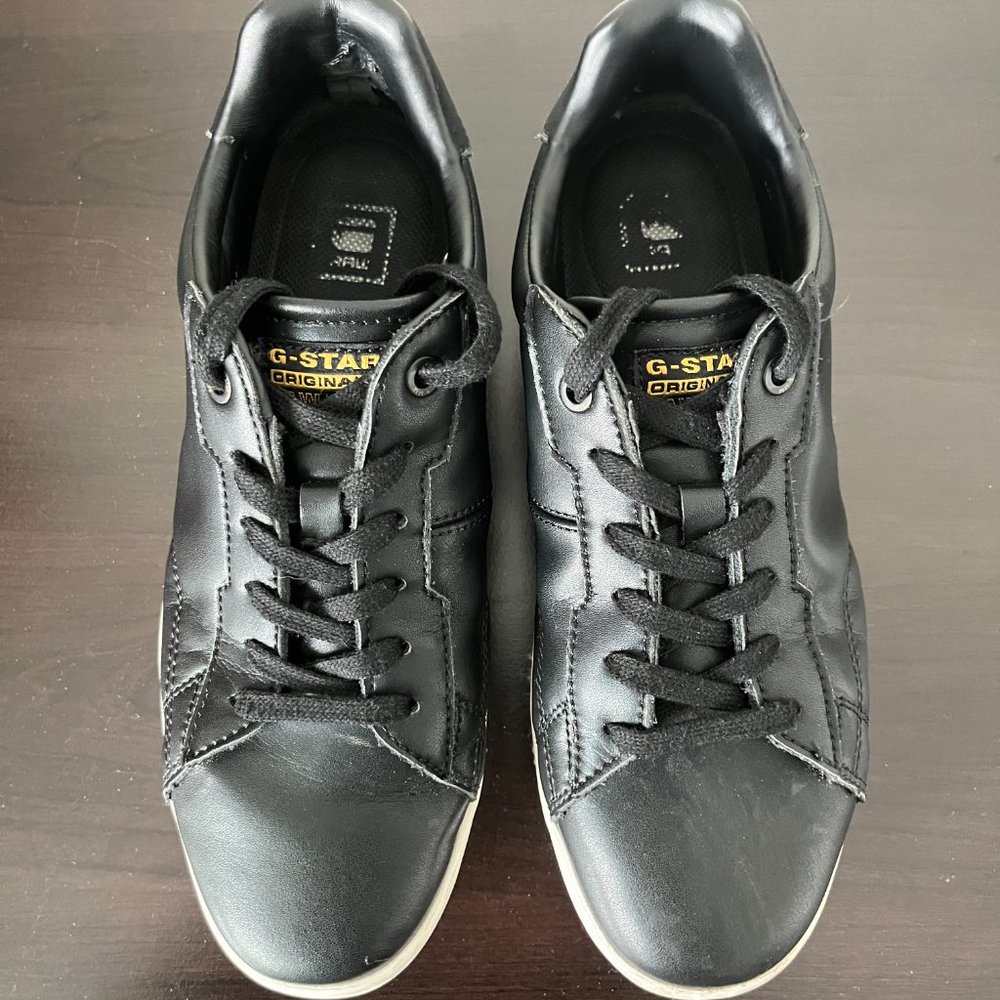 G-Star Raw Cadet Black Leather Sneakers 7 - Picture 2 of 4